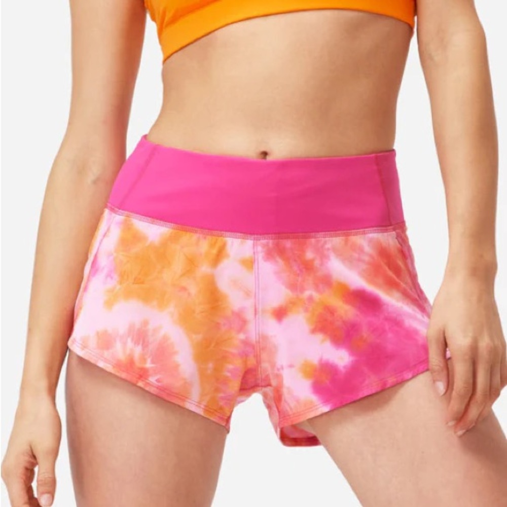 RARE Outdoor Voices Pink and Orange Tie-Dye Shorts